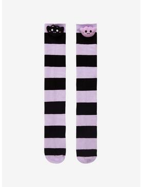 Purple & Black Stripe 3D Bat Knee-High Socks, , hi-res