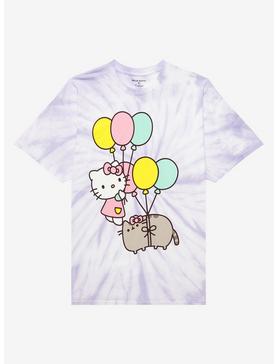 Hello Kitty X Pusheen Tie-Dye Boyfriend Fit Girls T-Shirt Plus Size, , hi-res