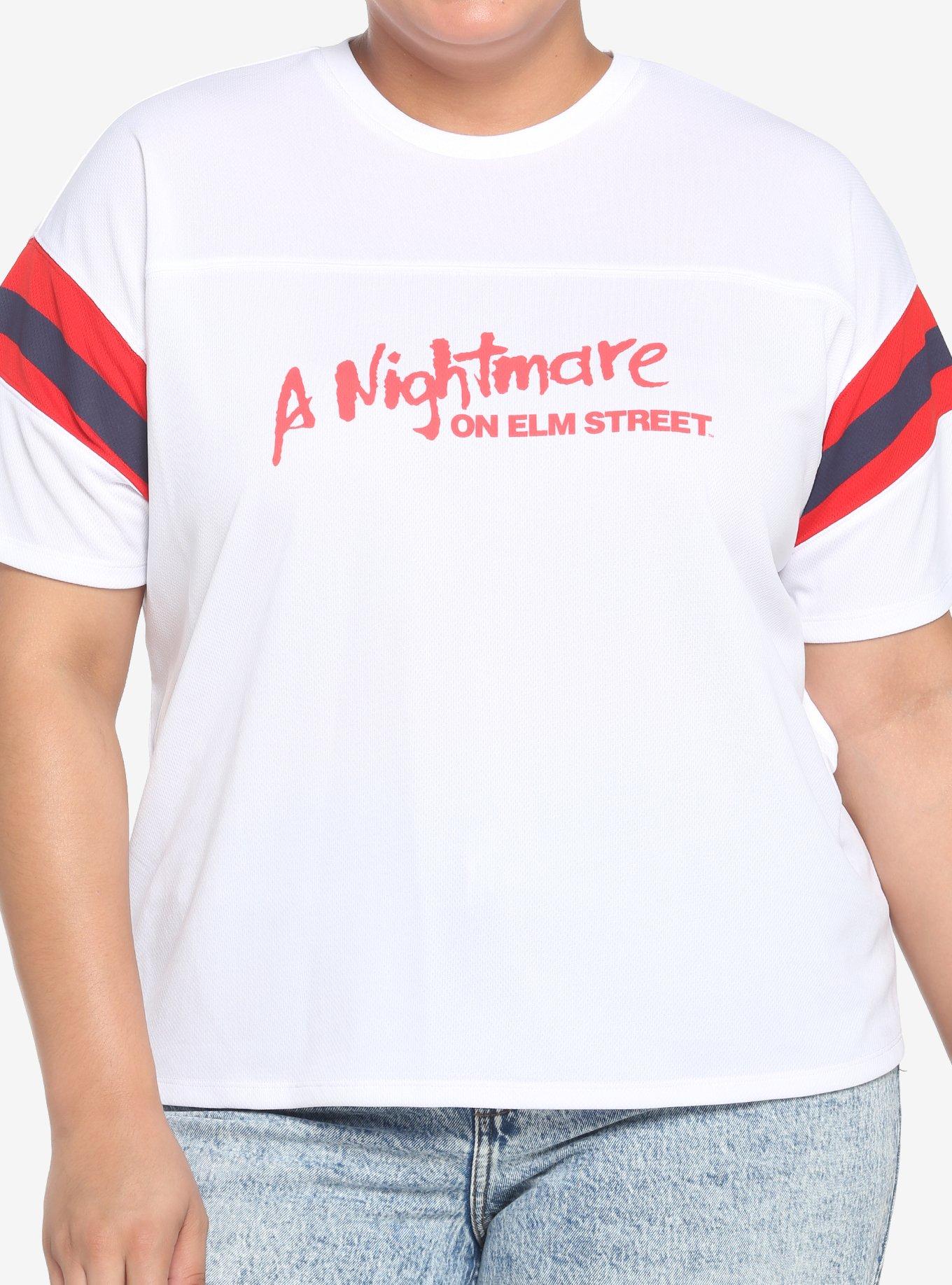 A Nightmare On Elm Street Varsity Girls Crop Jersey Top Plus Size, MULTI, hi-res
