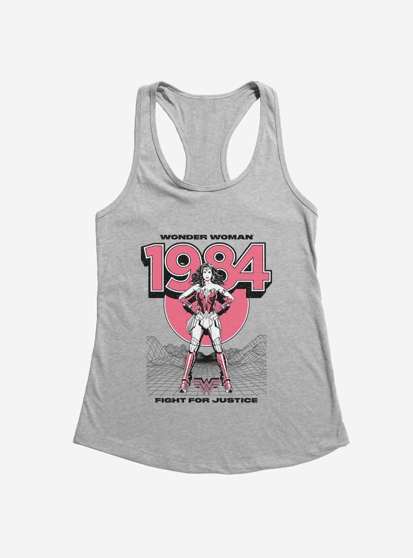 DC Comics Wonder Woman Fight For Justice Girl's Tank Top, HEATHER GREY, hi-res