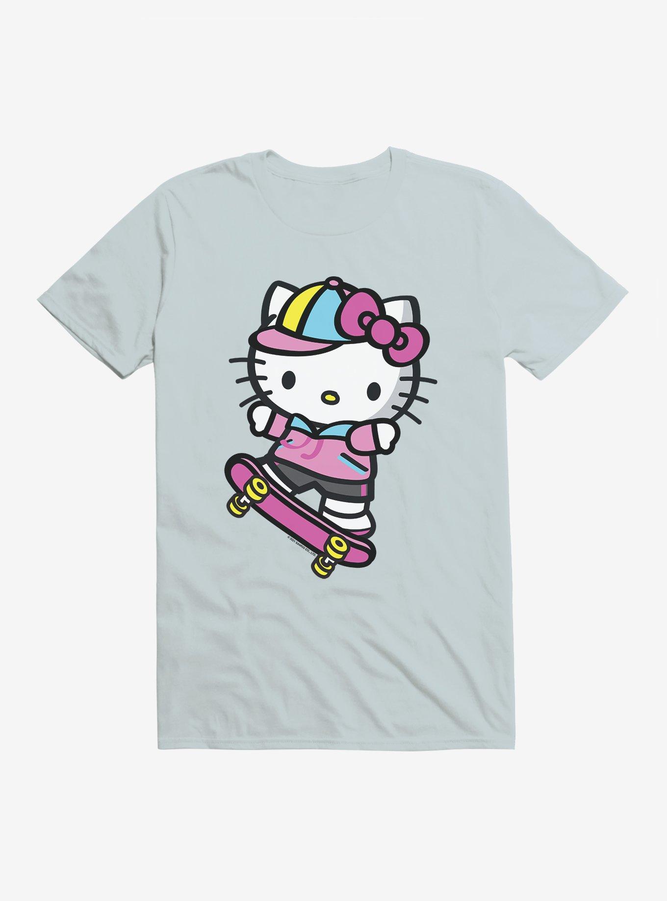 Hello Kitty Skateboard T-Shirt, LIGHT BLUE, hi-res