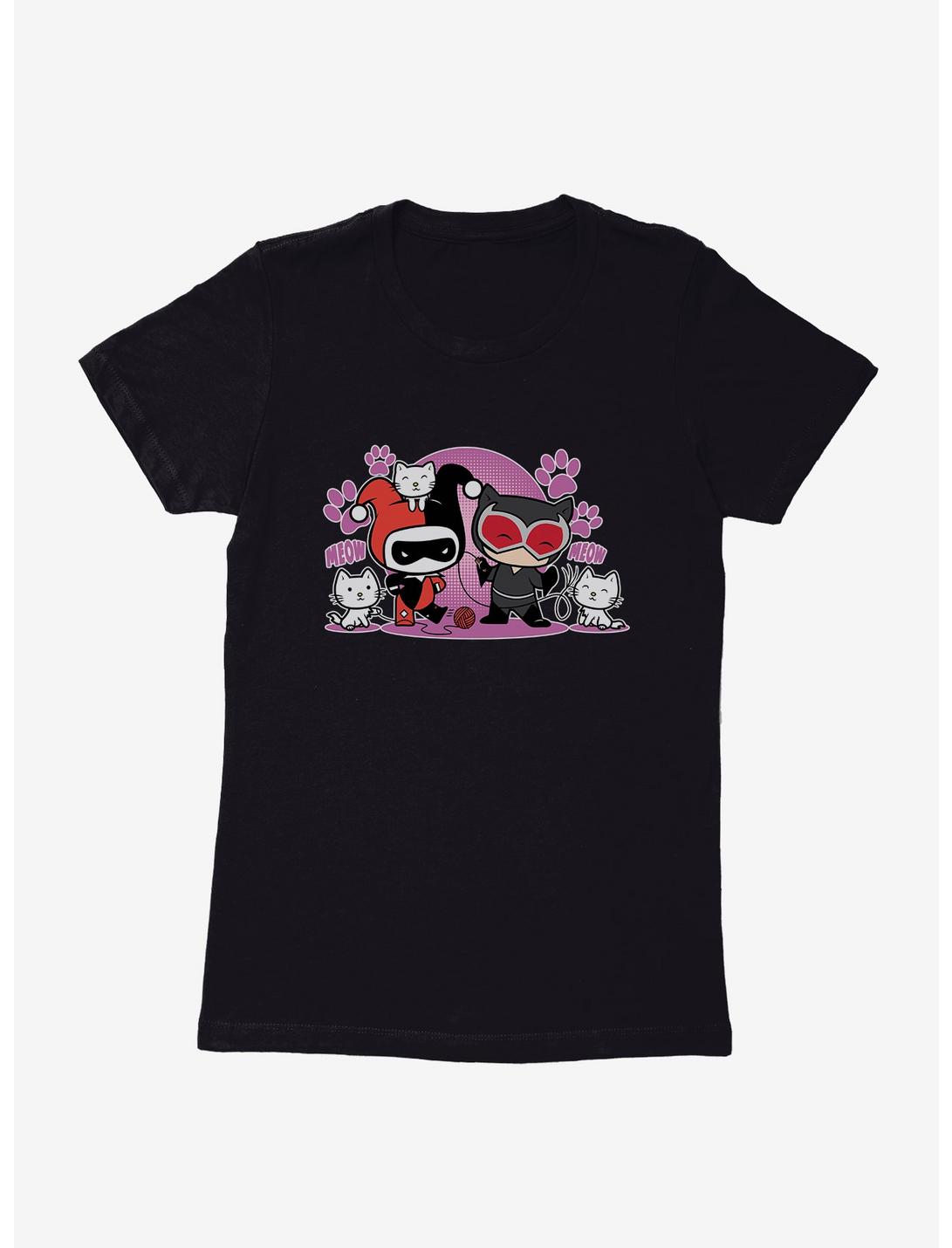 DC Comics Batman Chibi Harley Quinn Catwoman Love Womens T-Shirt, , hi-res
