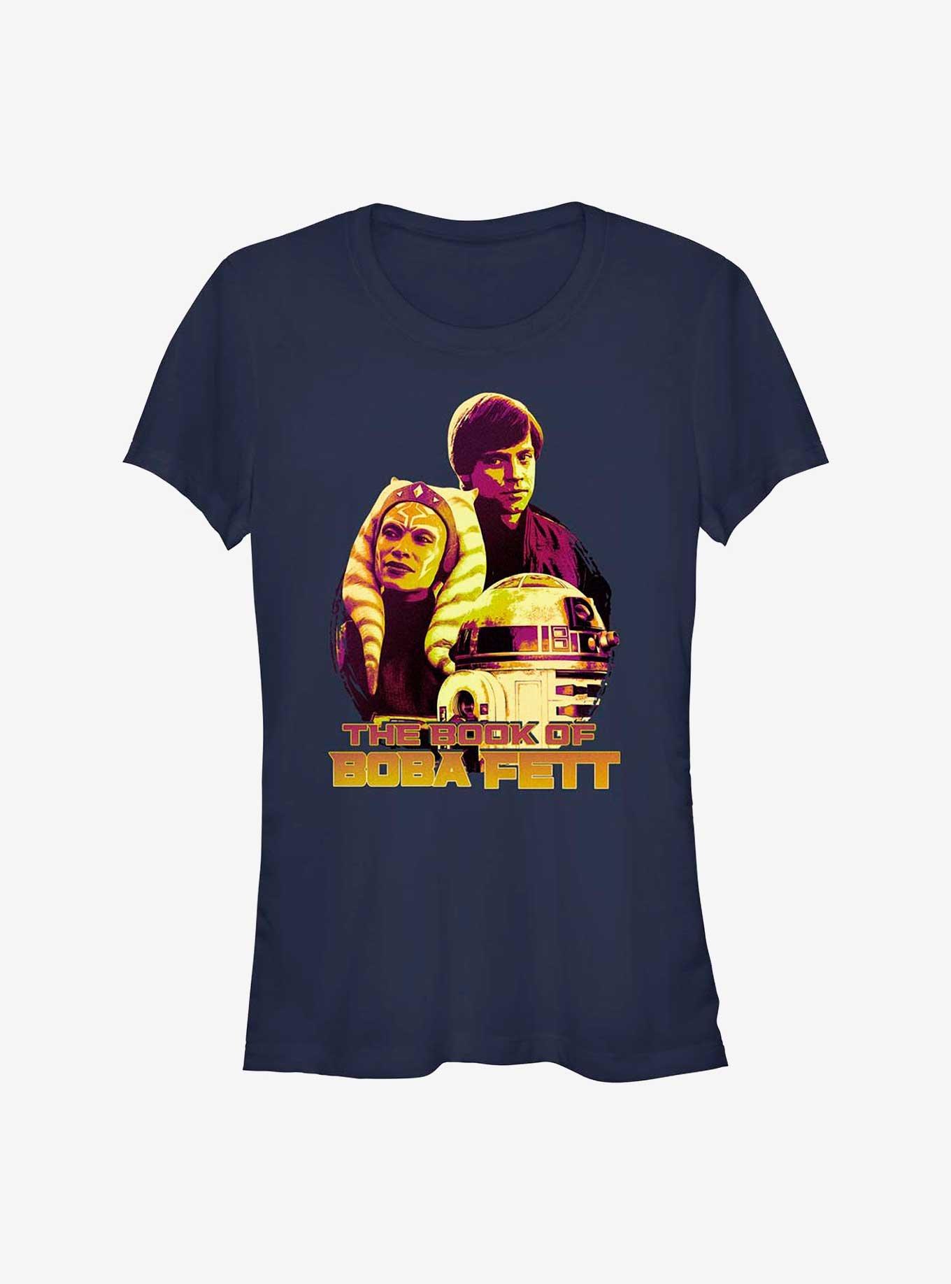 Star Wars The Book Of Boba Fett Boba Cluster Girls T-Shirt, NAVY, hi-res