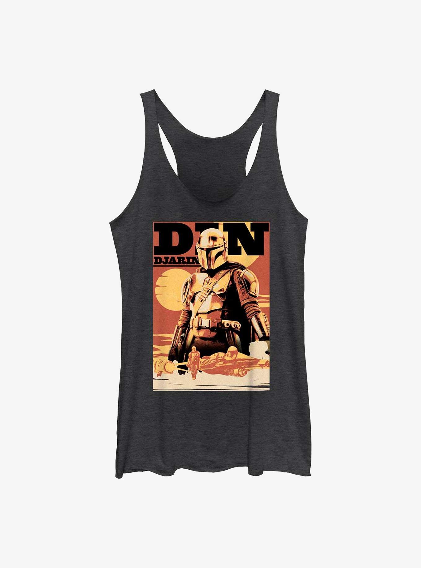 Star Wars The Book Of Boba Fett Din Djarin The Mandalorian Girls Tank Top, BLK HTR, hi-res