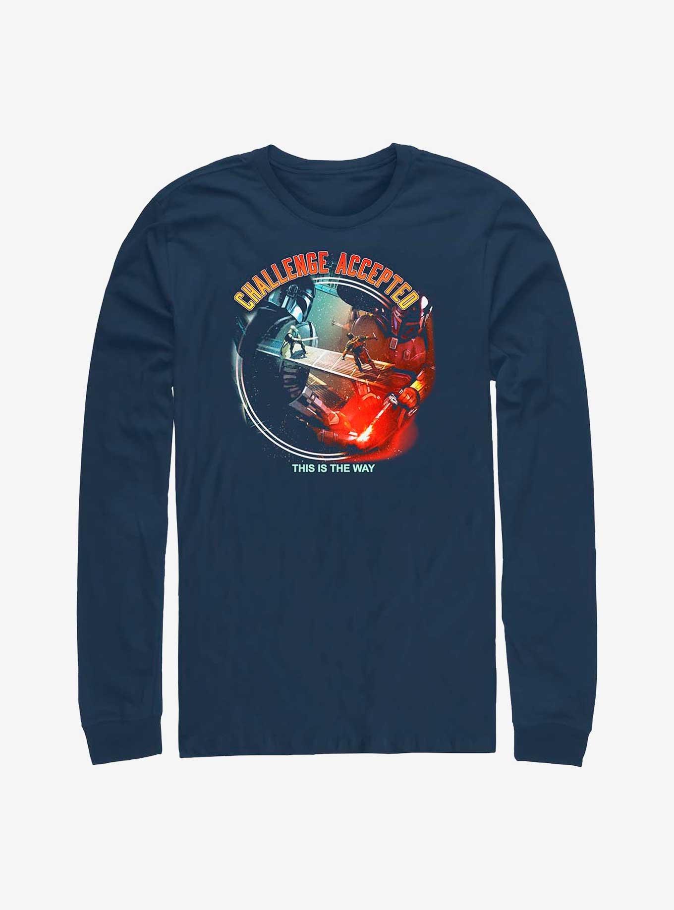 Star Wars The Book Of Boba Fett Challenge Accepted Long-Sleeve T-Shirt, NAVY, hi-res