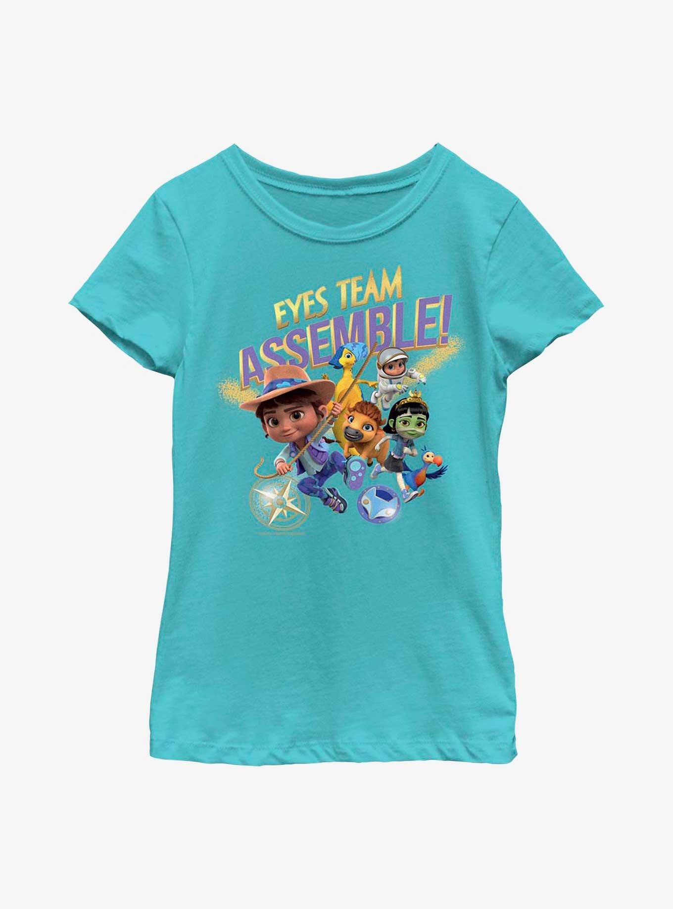 Ridley Jones Eyes Team Assemble Youth Girls T-Shirt, TAHI BLUE, hi-res