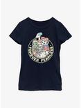 Ridley Jones Forever Fearless Stamp Youth Girls T-Shirt, NAVY, hi-res