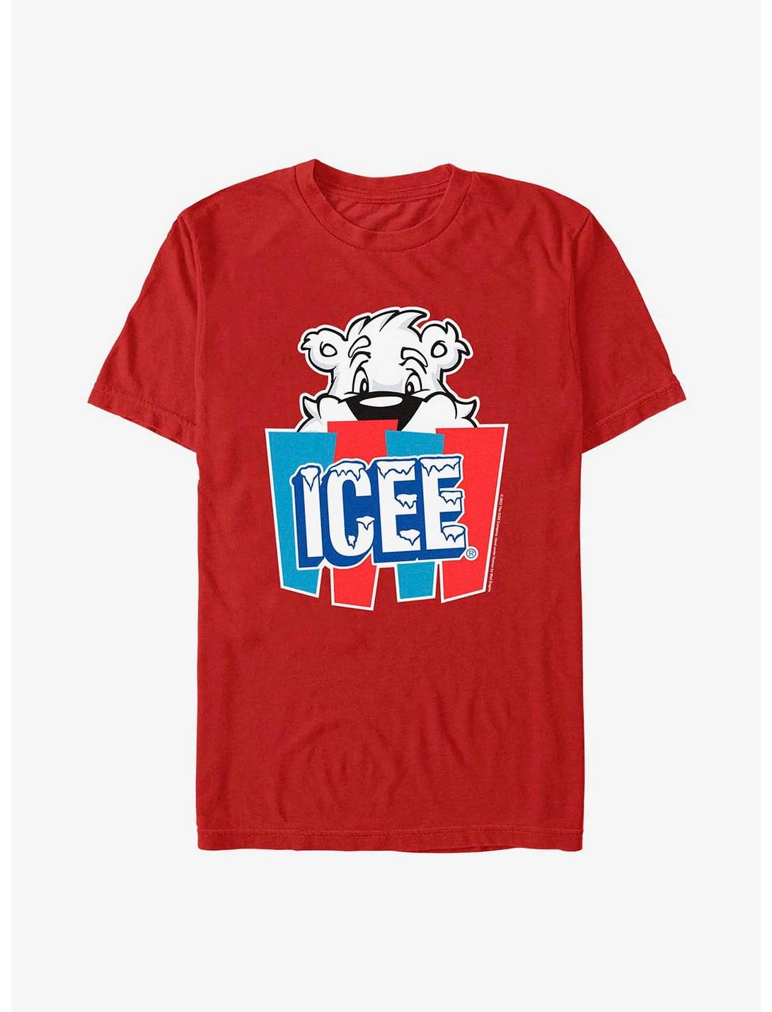 Icee Peeking Bear Logo T-Shirt, RED, hi-res