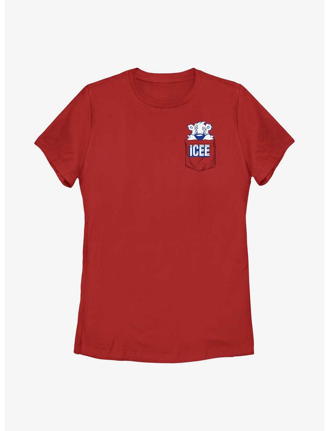 Icee Peeking Pocket Womens T-Shirt, RED, hi-res