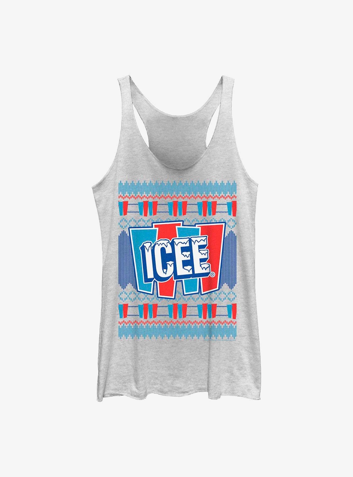 Icee Fair Isle Pattern Womens Tank Top, WHITE HTR, hi-res