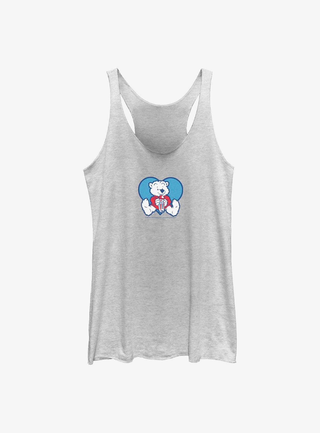 Icee Polar Bear Cub Drinking Womens Tank Top, WHITE HTR, hi-res