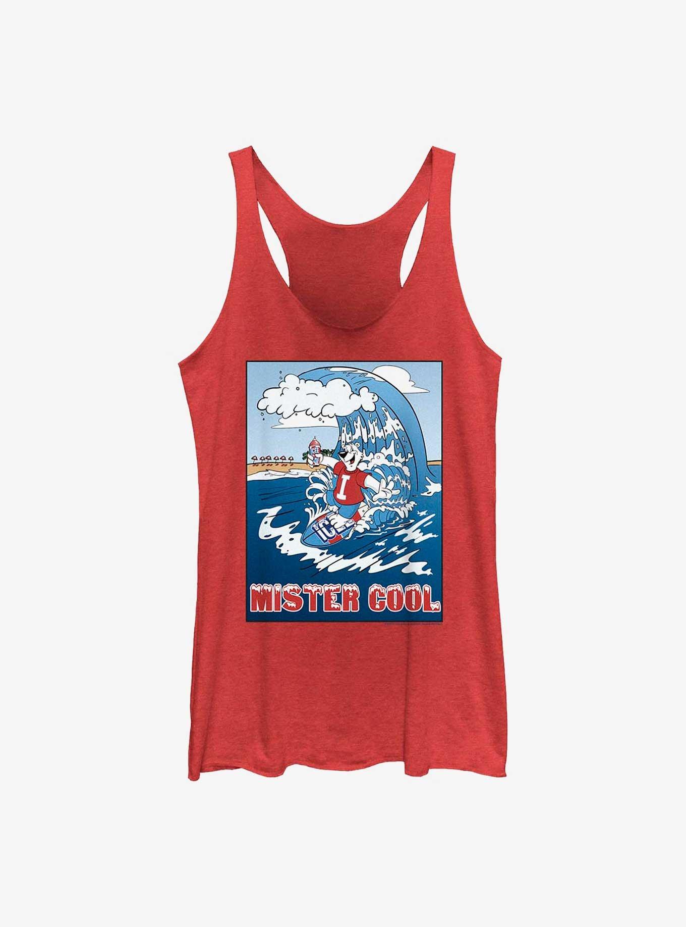 Icee Surfing Bear Womens Tank Top, RED HTR, hi-res