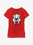 Icee Bear Big Head Youth Girls T-Shirt, RED, hi-res