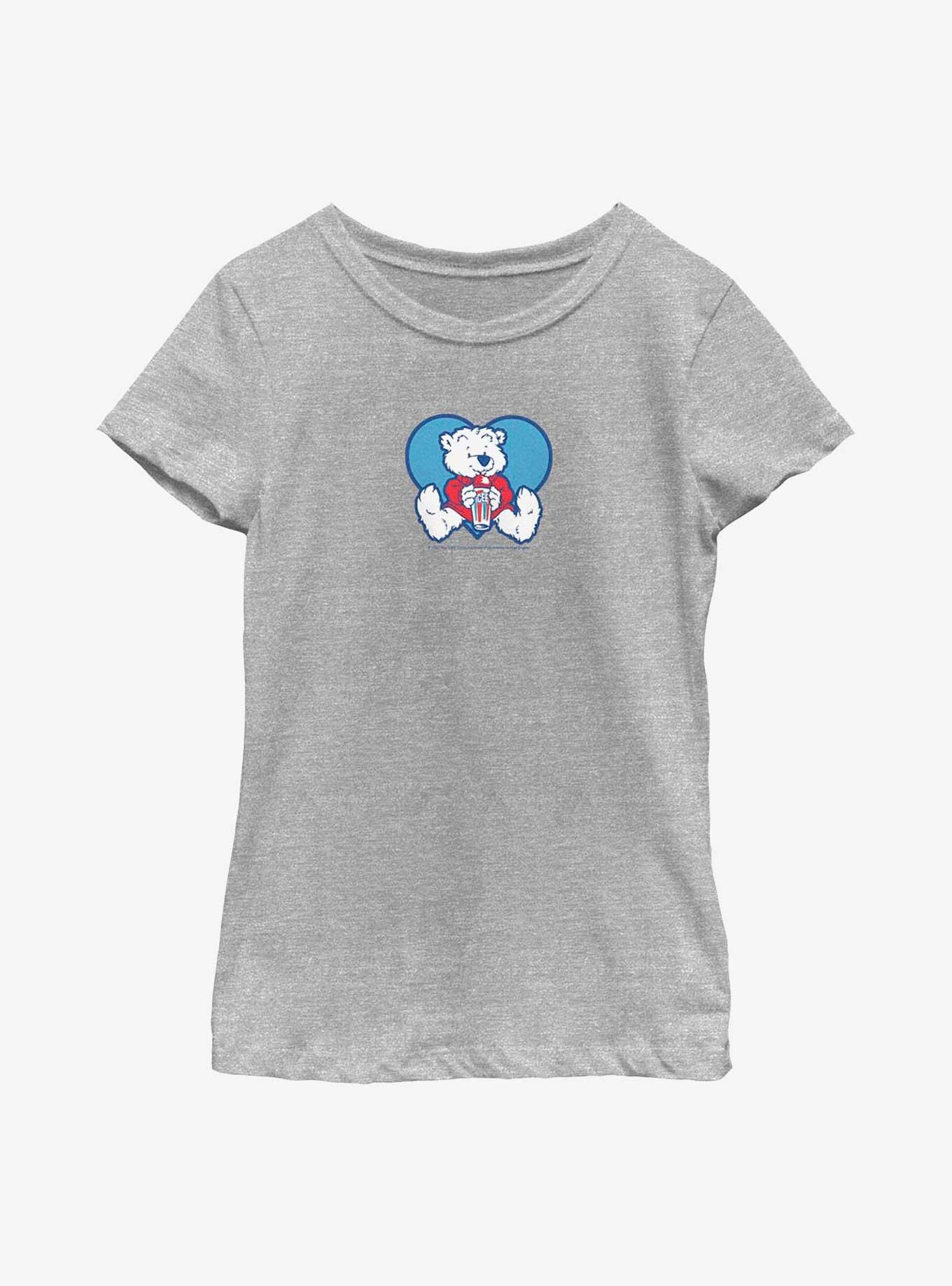 Icee Polar Bear Cub Drinking Youth Girls T-Shirt, ATH HTR, hi-res