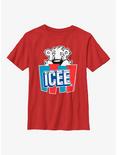 Icee Peeking Bear Logo Youth T-Shirt, RED, hi-res