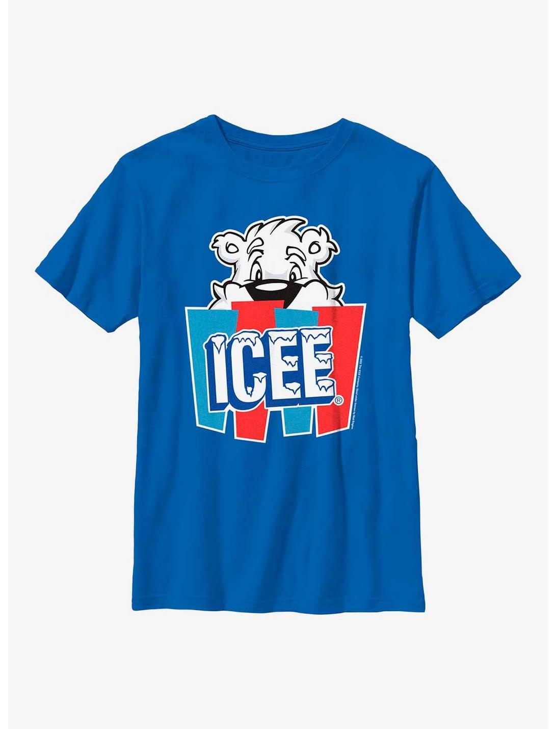 Icee Peeking Bear Logo Youth T-Shirt, ROYAL, hi-res