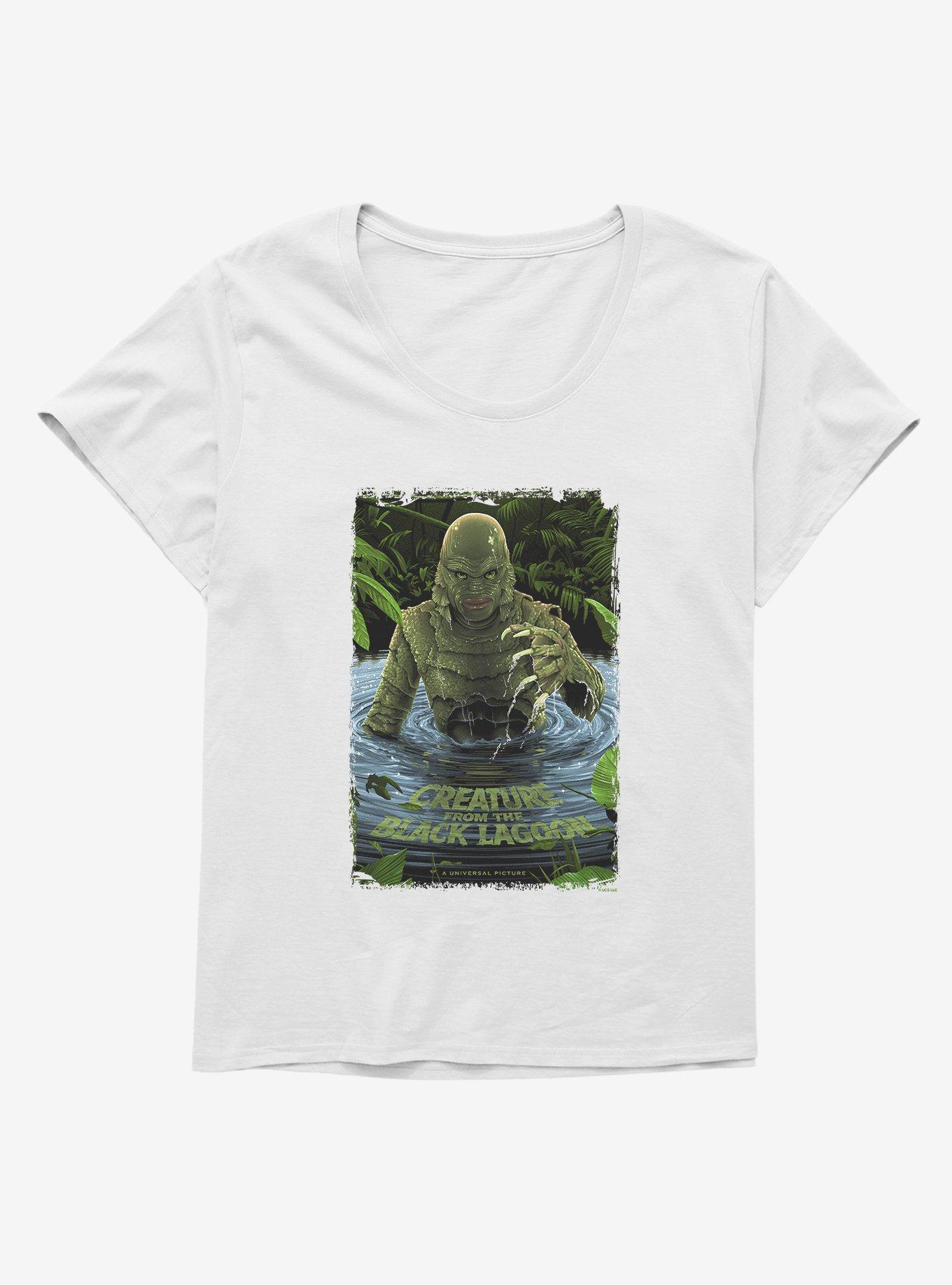 Creature From The Black Lagoon Original Horror Show Movie Poster Girls T-Shirt Plus Size, WHITE, hi-res