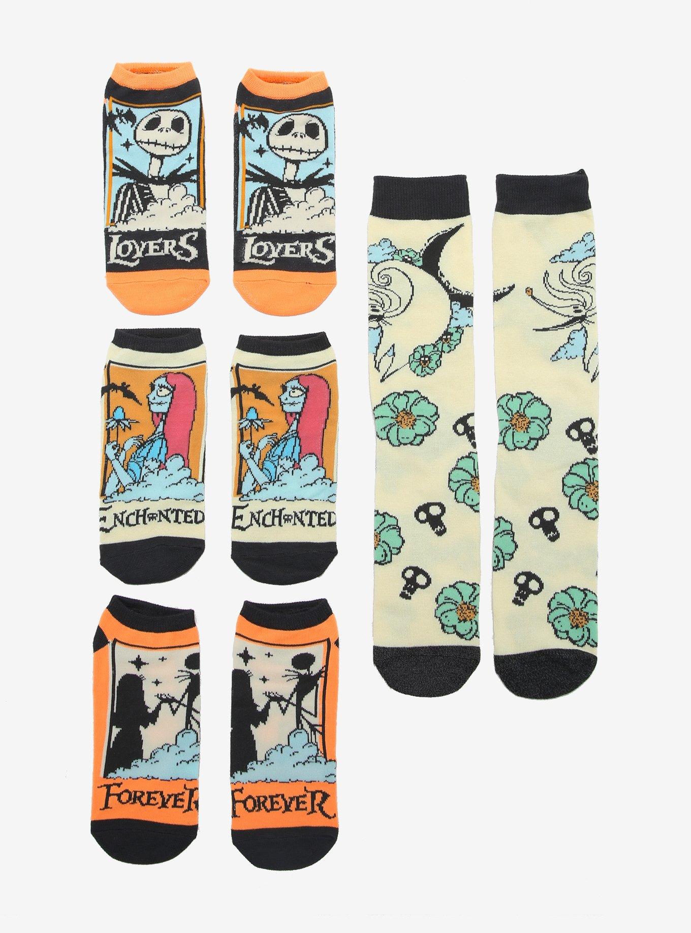 The Nightmare Before Christmas Tarot Card Socks 4 Pair | Hot Topic