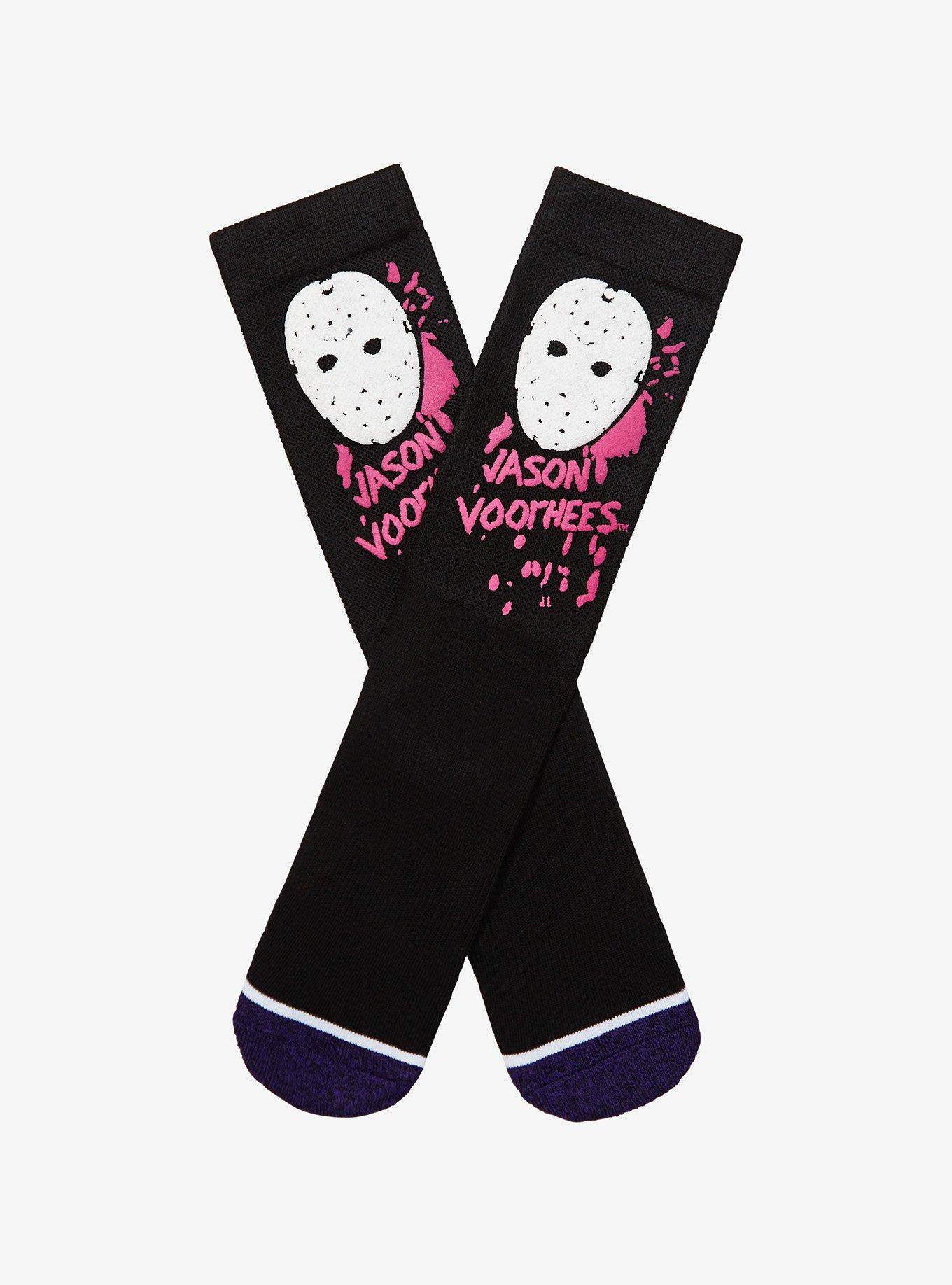 Friday The 13th Pink Splatter Crew Socks, , hi-res