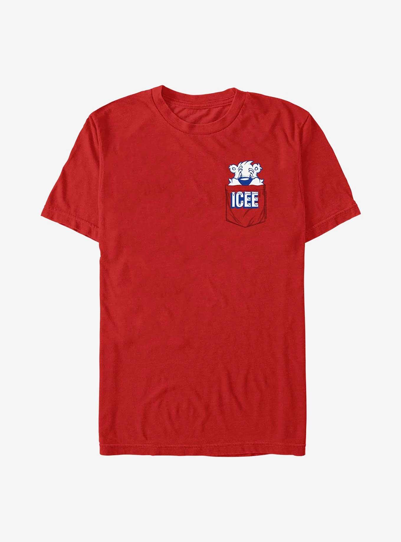 Icee  Peeking Pocket T-Shirt, RED, hi-res