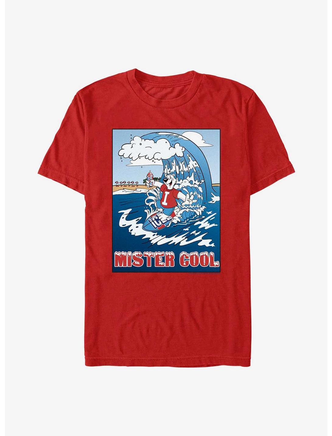 Icee  Surfing Bear T-Shirt, RED, hi-res