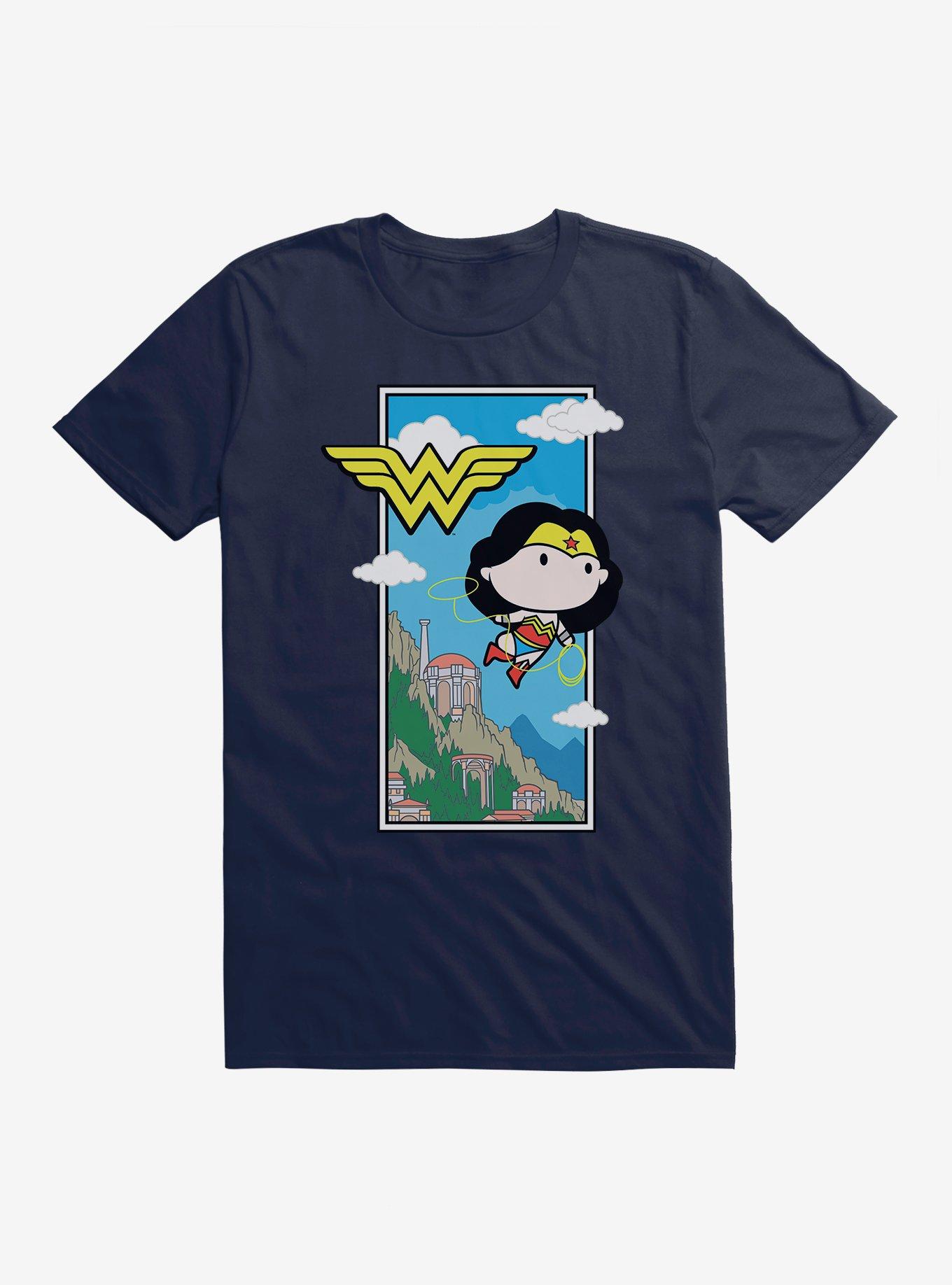 DC Comics Chibi Wonder Woman Flying Lasso T-Shirt, MIDNIGHT NAVY, hi-res