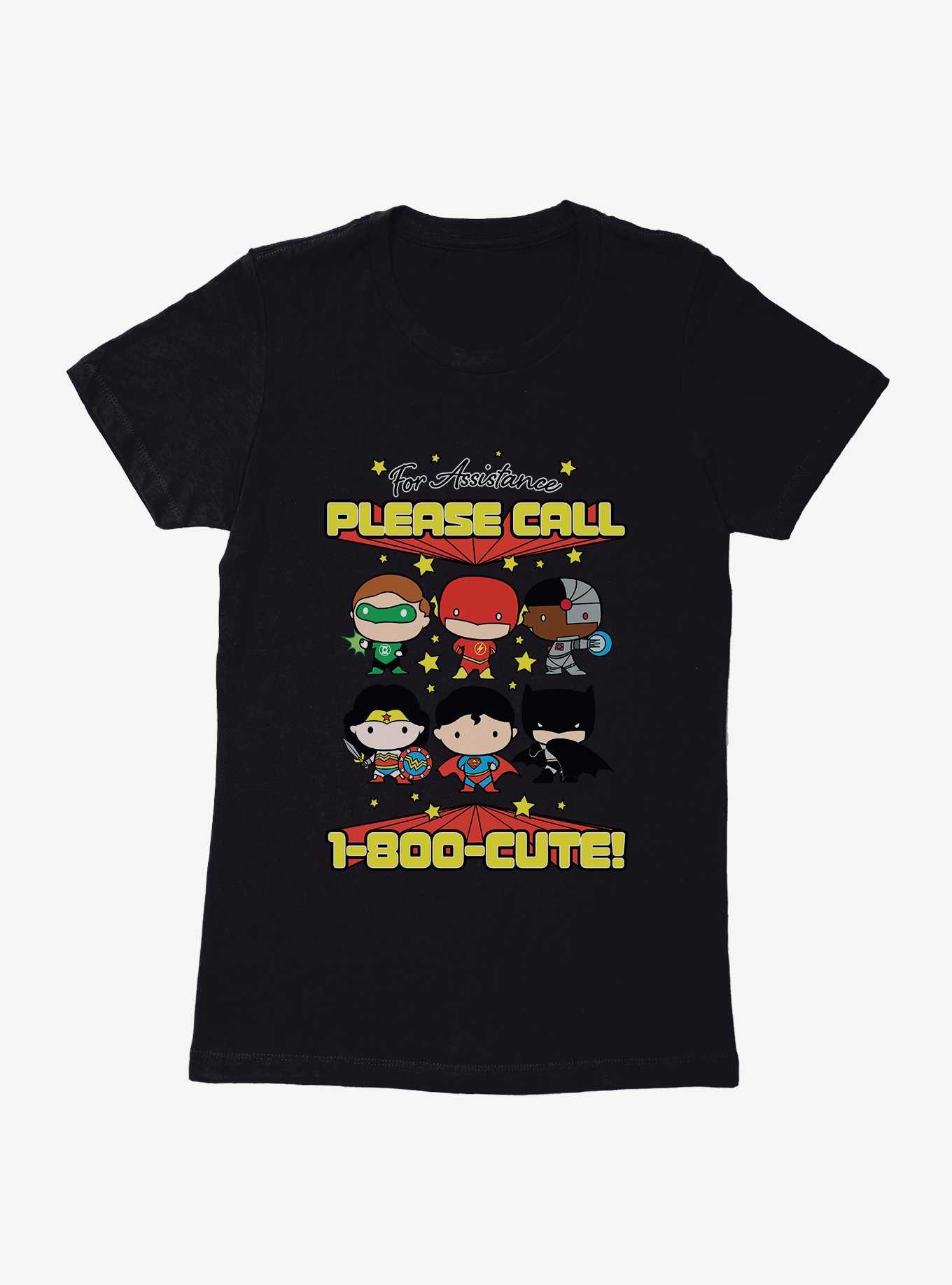 DC Comics Chibi Justice League Call Cute Womens T-Shirt, , hi-res