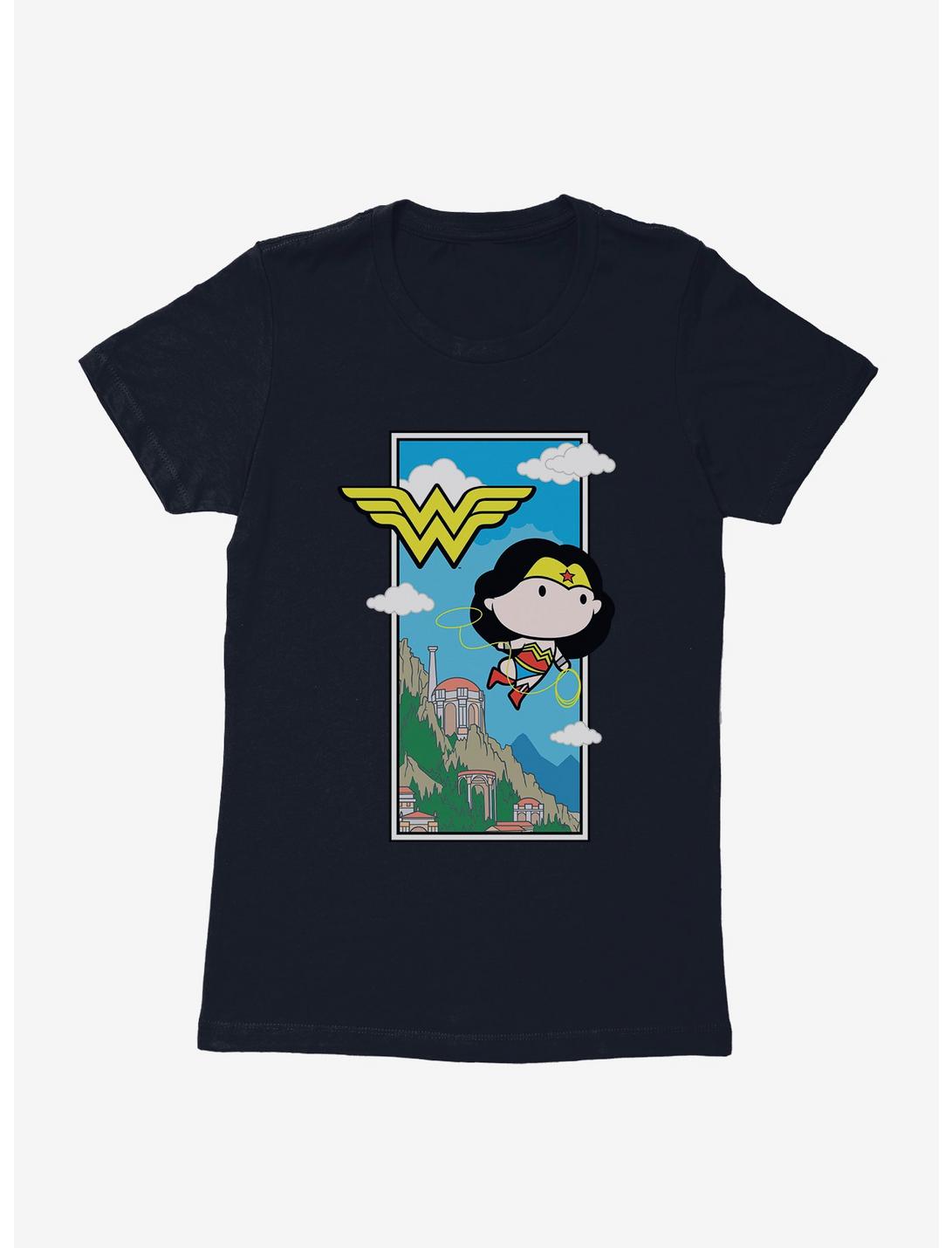 DC Comics Chibi Wonder Woman Flying Lasso Womens T-Shirt, MIDNIGHT NAVY, hi-res