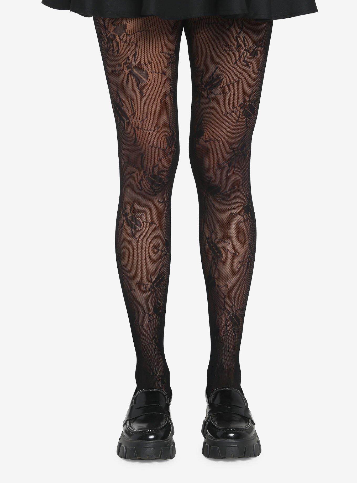 Black Checker Patterned Pantyhose