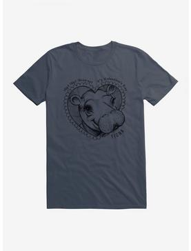 Fiona The Hippo Valentine's Day Heart Sketch T-Shirt, , hi-res