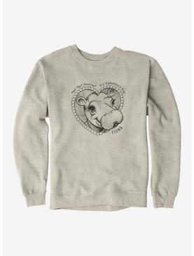 Plus Size Fiona The Hippo Valentine's Day Heart Sketch Sweatshirt, , hi-res