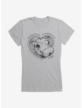 Fiona The Hippo Valentine'S Day Heart Sketch Girls T-Shirt, , hi-res