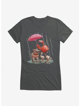 Fiona The Hippo Valentine'S Day Staying Dry Girls T-Shirt, , hi-res