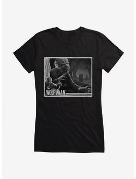 The Wolf Man Black And White Movie Poster Girls T-Shirt, BLACK, hi-res