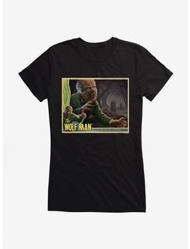 The Wolf Man Movie Poster Girls T-Shirt, BLACK, hi-res