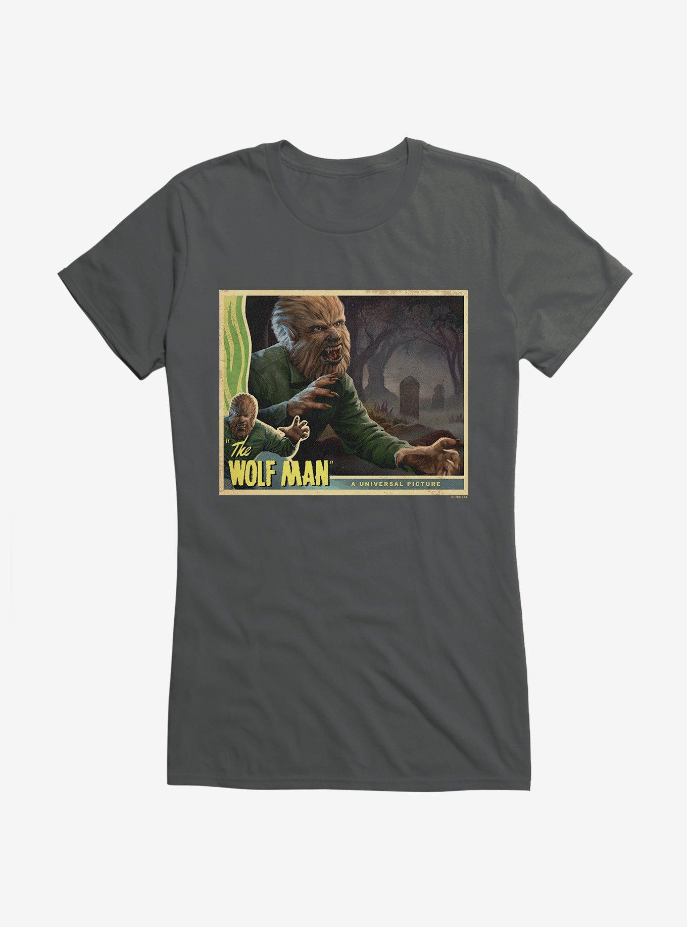The Wolf Man Movie Poster Girls T-Shirt, CHARCOAL, hi-res