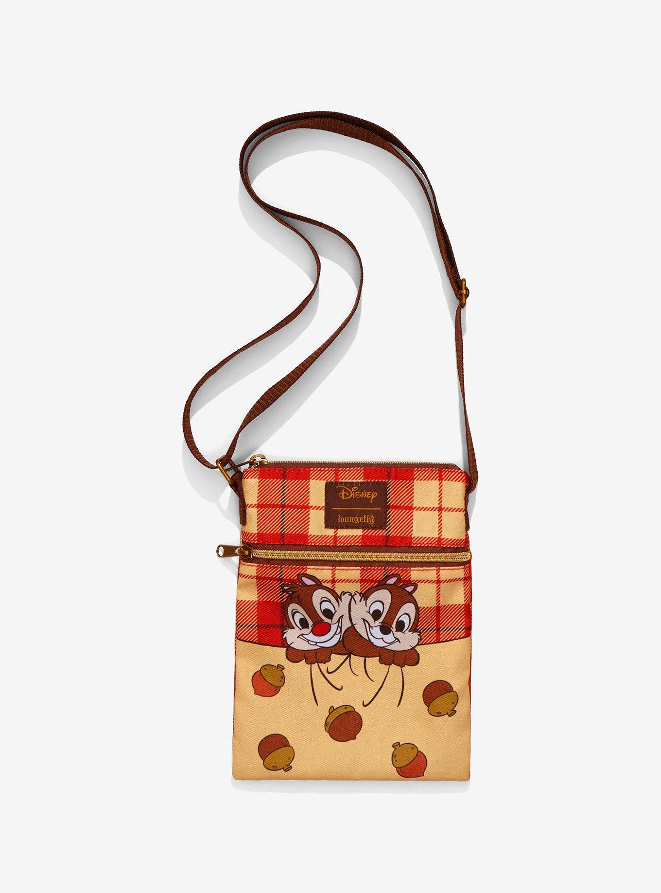 Loungefly Disney Chip 'N' Dale Acorn Plaid Passport Crossbody Bag, , hi-res