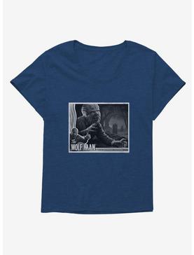 The Wolf Man Black And White Movie Poster Girls T-Shirt Plus Size, NAVY  ATHLETIC HEATHER, hi-res