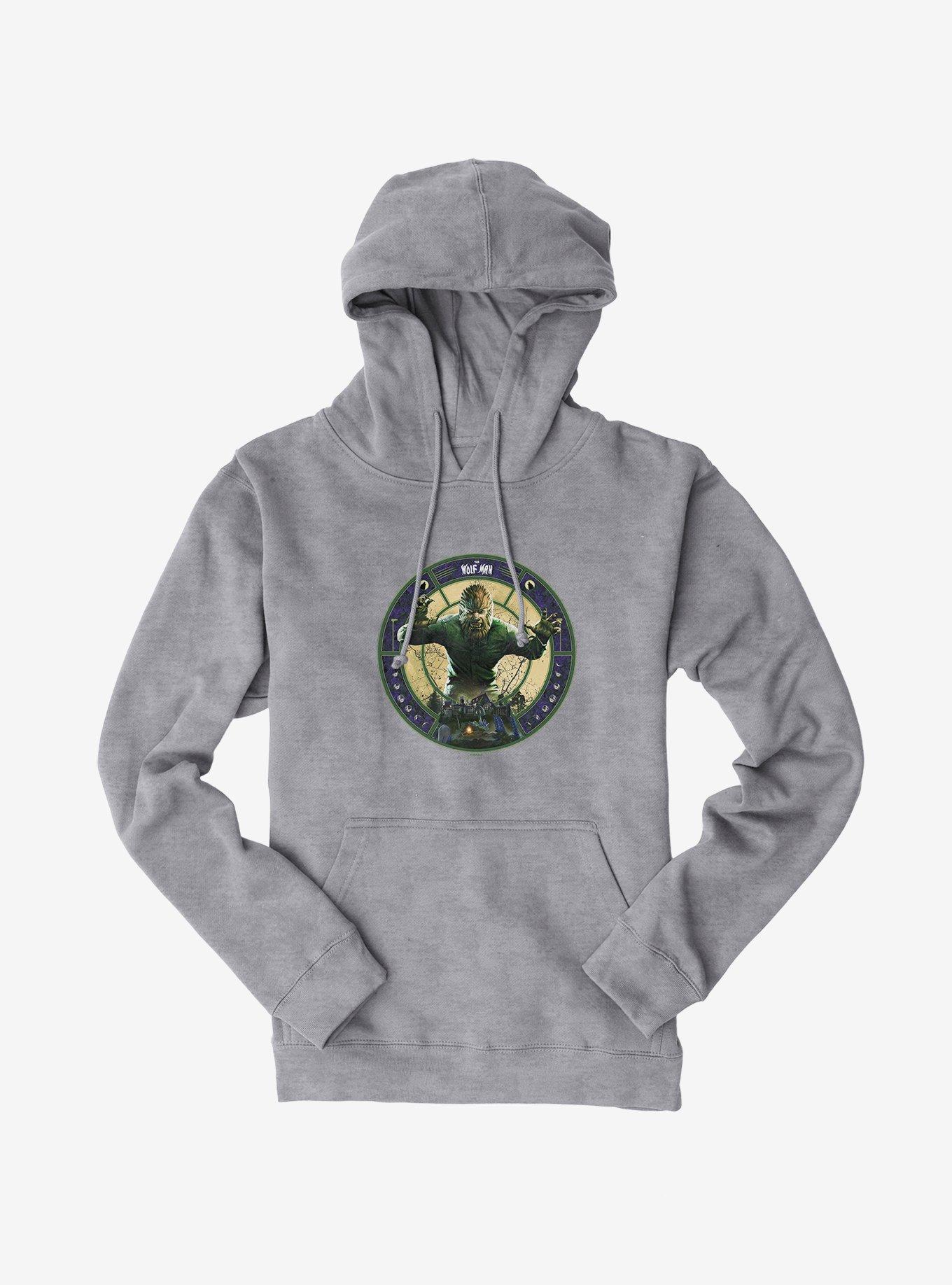 The Wolf Man Moon Phases Hoodie, HEATHER GREY, hi-res