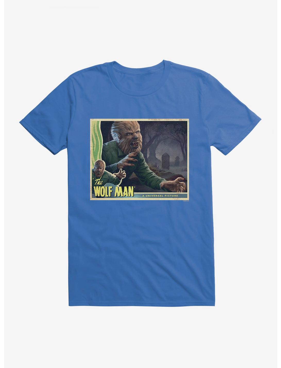 The Wolf Man Movie Poster T-Shirt, ROYAL BLUE, hi-res