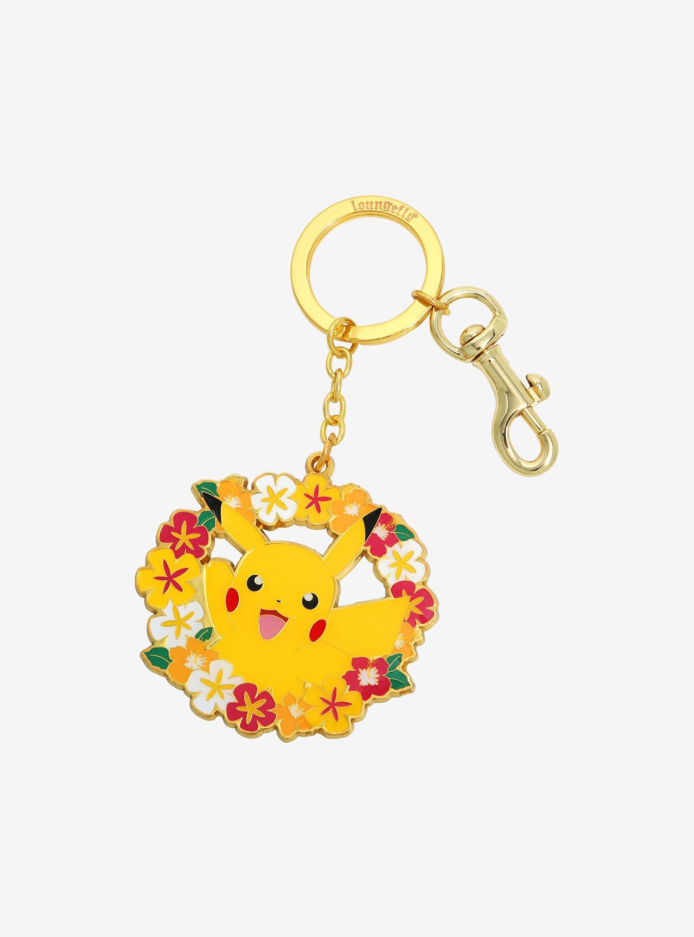 Loungefly Pok&eacute;mon Pikachu Floral Frame Keychain - BoxLunch Exclusive, , hi-res