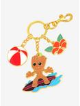 Loungefly Marvel Guardians of the Galaxy Surfing Groot Multi-Charm Keychain - BoxLunch Exlusive, , hi-res