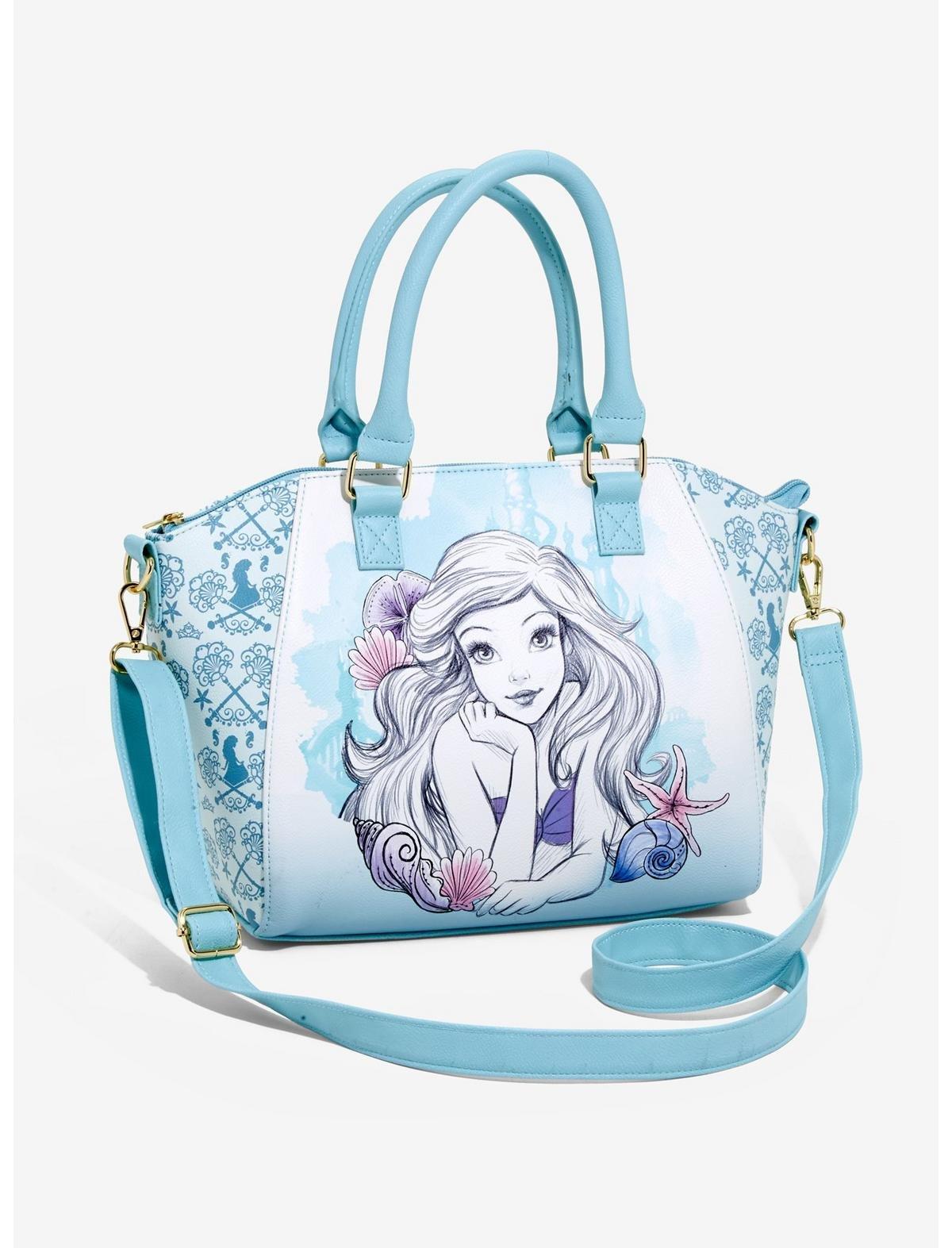 Loungefly Disney The Little Mermaid Ariel Blue Watercolor Satchel Crossbody Loungefly Disney The Little Mermaid Ariel Blue Watercolor  main image 2