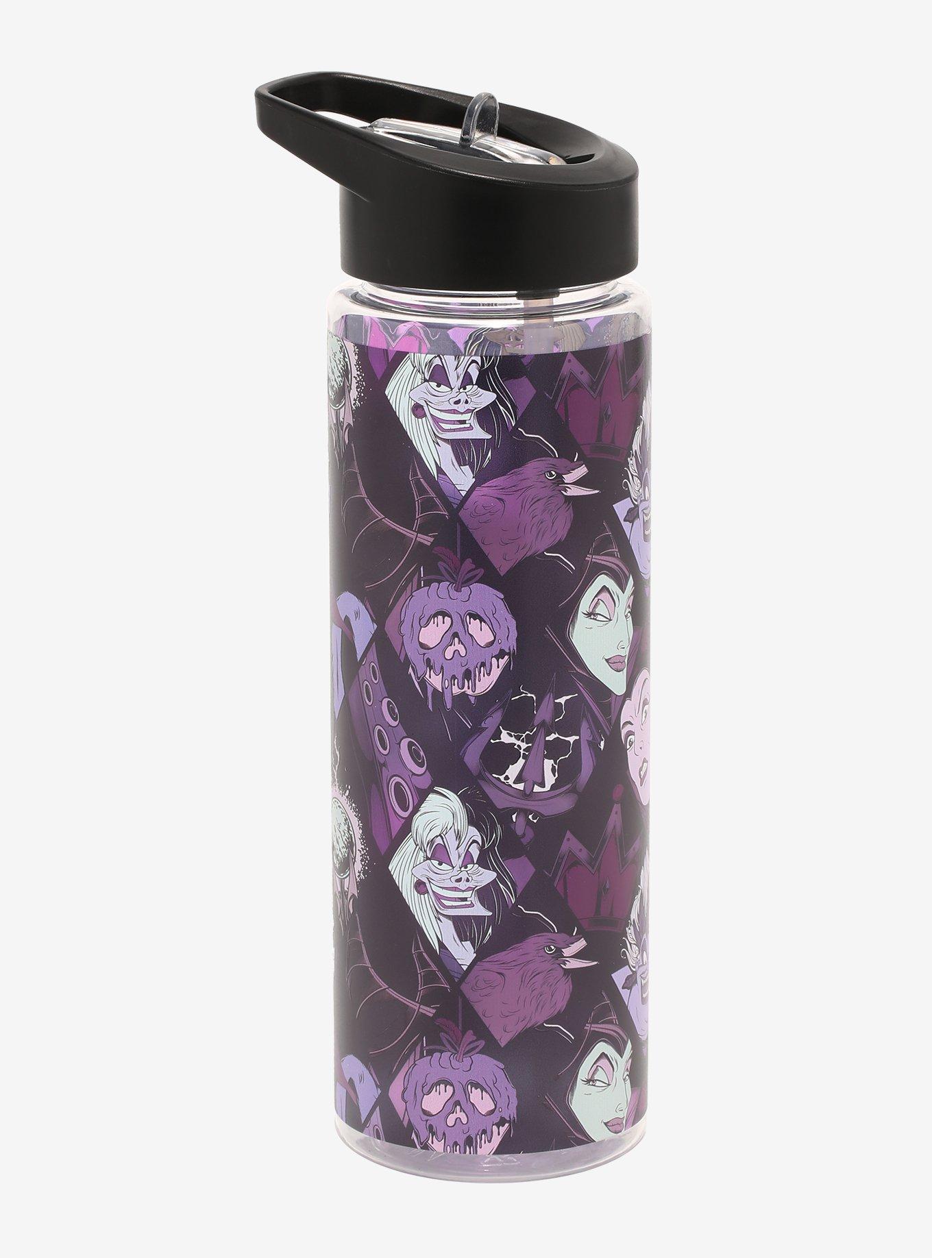 Plus Size Disney Villains Face & Icon Water Bottle, , hi-res
