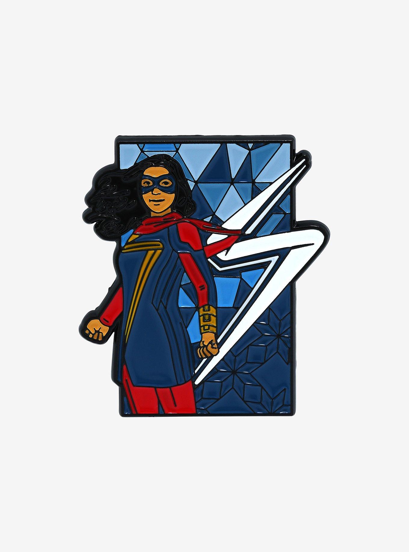 Marvel Ms. Marvel Kamala Panel Portrait Enamel Pin - BoxLunch Exclusive, , hi-res