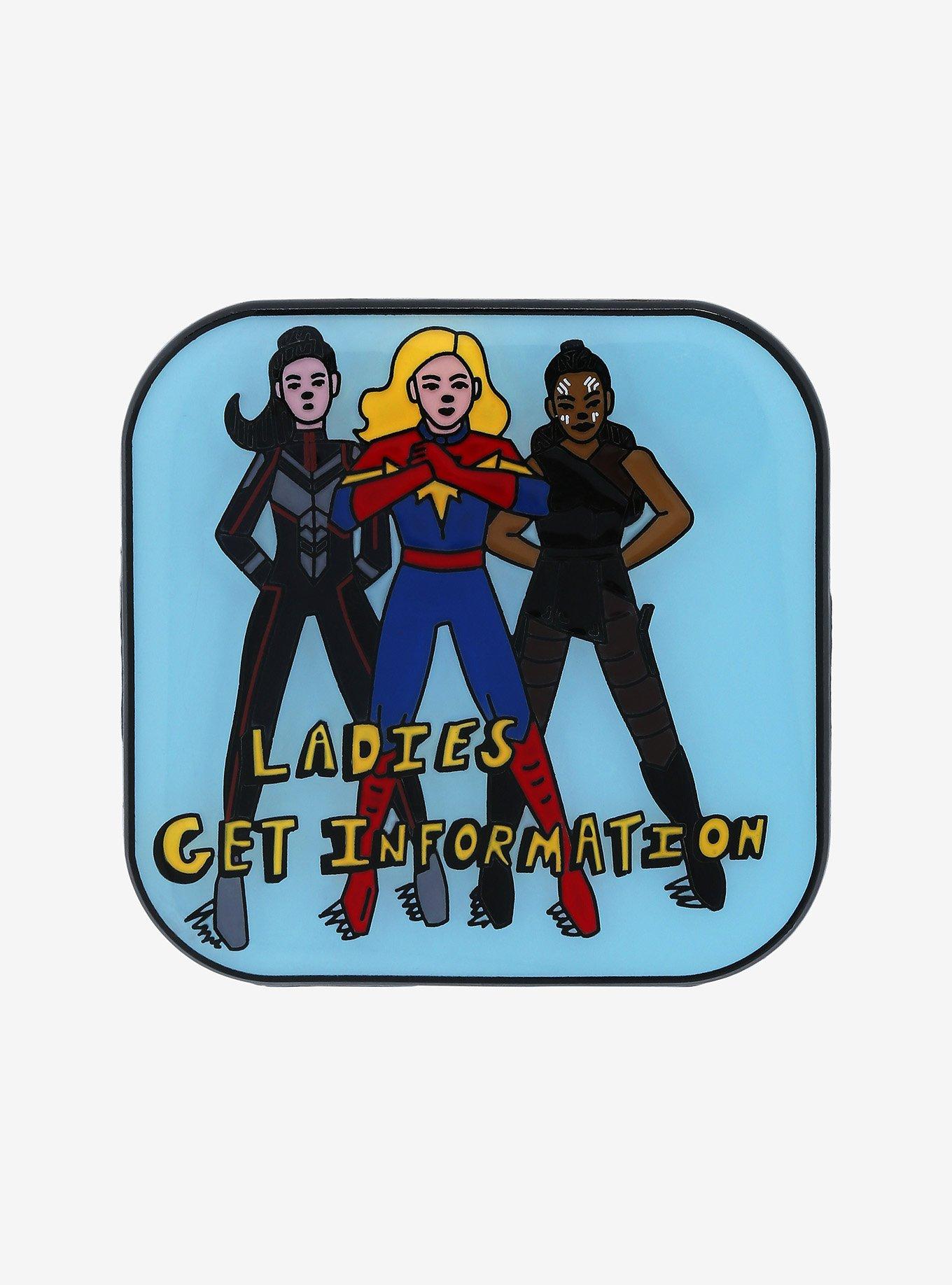 Marvel Ms. Marvel Ladies Get Information Enamel Pin - BoxLunch Exclusive, , hi-res