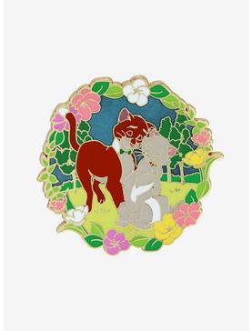 Disney The Aristocats Duchess & Thomas O’Malley Floral Circle Frame Enamel Pin - BoxLunch Exclusive, , hi-res