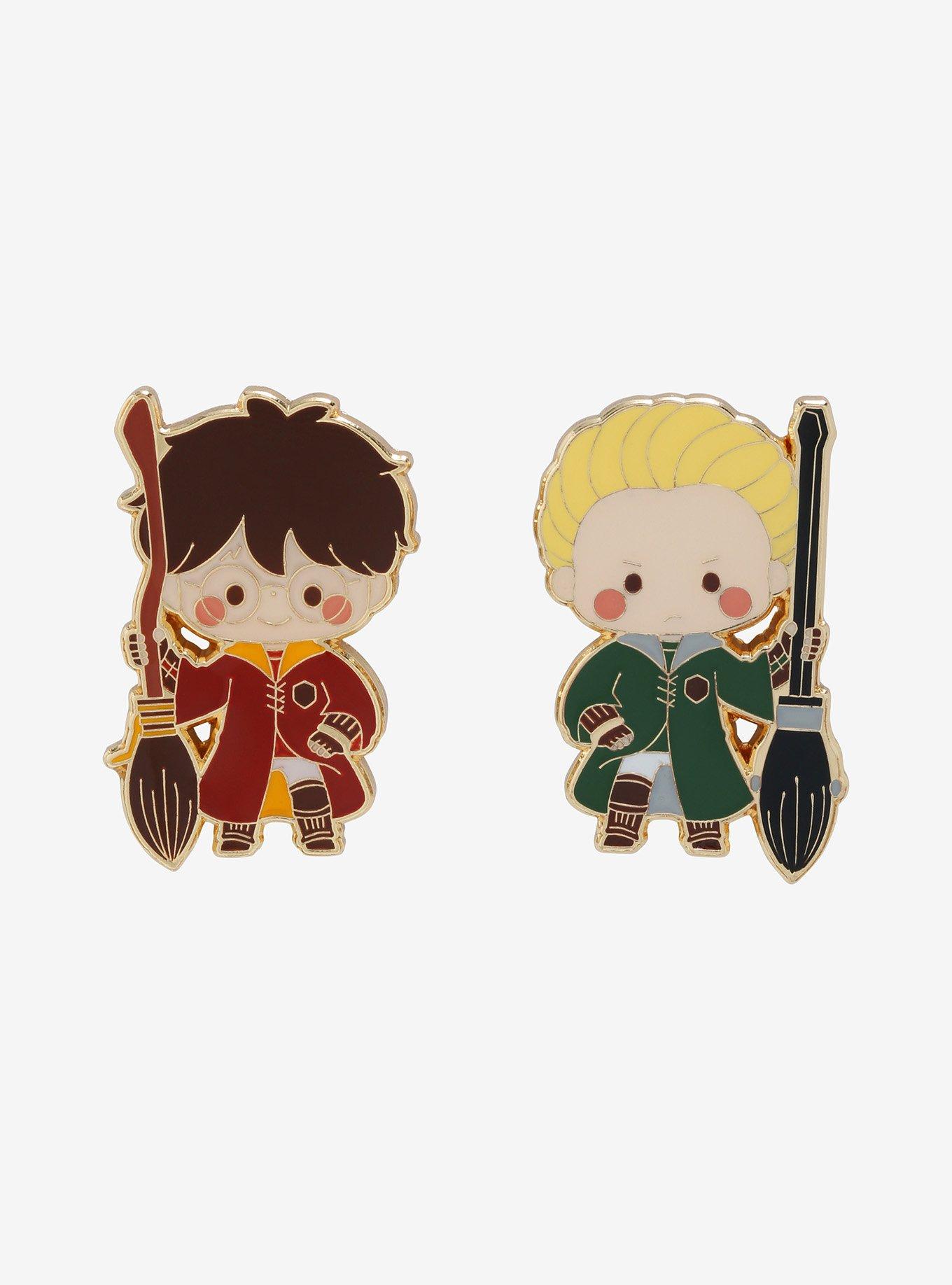 Loungefly Harry Potter Chibi Harry & Draco Quidditch Enamel Pin Set - BoxLunch Exclusive, , hi-res