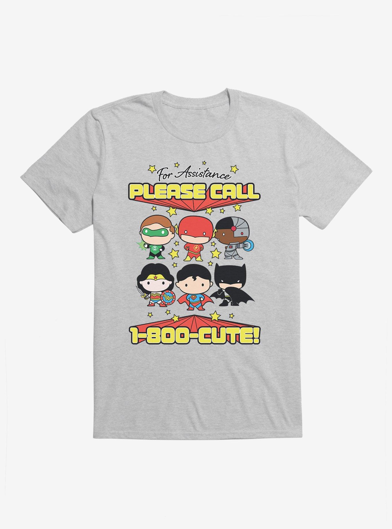 DC Comics Chibi Justice League Call Cute T-Shirt, HEATHER, hi-res
