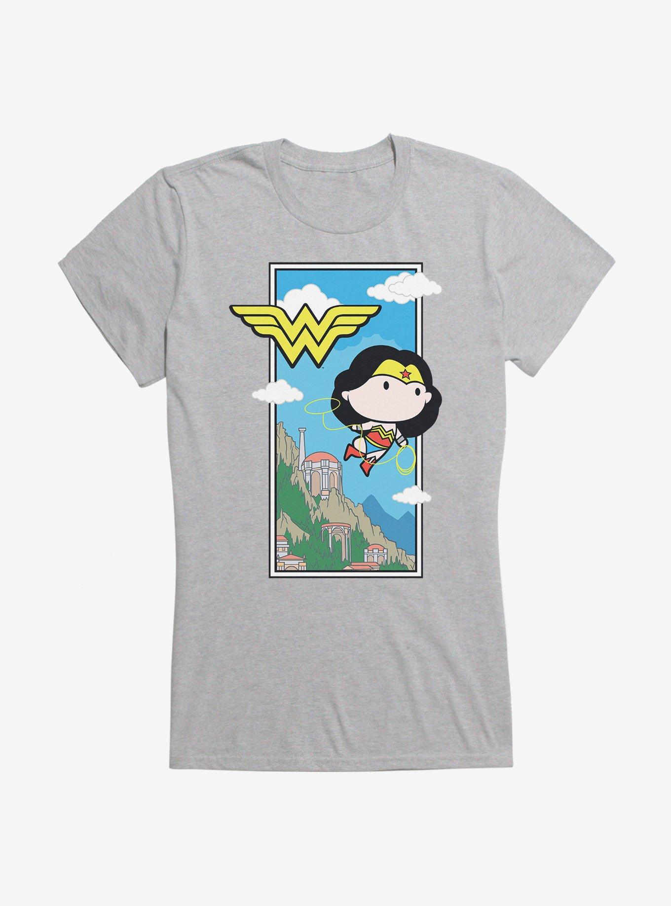 DC Comics Chibi Wonder Woman Flying Lasso Girls T-Shirt, , hi-res